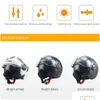 Motorcykelhjälmar JDS Hjälm Double Lens Moto Open Face Racing Off Road Casco Capacete Casque Black Drop Delivery Mobiles Motorcycl Dhea8