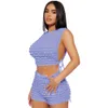 Mulheres pipoca de pipoca designer lateral lace renda tanques de colheita sem mangas tops shorts combinando com duas peças roupas roupas de verão itens no atacado 9828