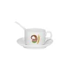 Sublimation Blanks Cappuccino Cups With Saucers And Spoons 5 Oz Porcelain Espresso Tea Cup Set Coffee Mugs For Latte Mocha Mled