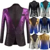 Costumes pour hommes Blazers décoloration paillettes col châle smoking hommes mariage marié chanteur bal paillettes veste DJ Club scène 230506