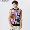 Men's Tank Tops Men Tank Tops Printing Summer Streetwear Round Neck Vacation Sleeveless Men Clothing Stylish Casual Vests S-5XL INCERUN 230506