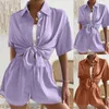 Gym Kleding Women's Vacation Fashion Casual Pak Solid Color Summer Shorts en Shirt Top Two Piece Sets Suite Suite Swimming Suits