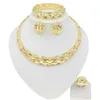 Necklace Earrings Set Selling Latest Brazilian Gold Plated Jewelry Woman Ring Earring Wedding