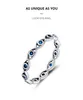 925 Sterling Silber Lucky Eye Ring Blauer Kristall Kronenring Herz Pik Schwarzer Edelstein Ring für Frauen Hochzeitsschmuck Anillo Fine JewelryRings