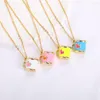 Pendant Necklaces GATTVICT Kpop Cute Stereoscopic Tea Cups Stack Necklace For Women Sweater Chain Teapot Enamel Jewelry 2023