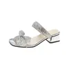 Pantofole Scarpe estive da donna Tacchi piatti HEVXM Trendy Bling strass Girls Beach Slides Outside Leisure Party Women's