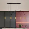 Pendelleuchten LED Lampe Persönlichkeit Kreativ Bogen Geometrische Linie Schwarz Gold Moderne Küche Restaurant Bar