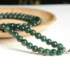 Piedras preciosas sueltas aceite verde esmeralda cuenta mano cadena pulsera birmano Jade hombres y mujeres ronda cuatro vueltas collar de rosario de doble uso