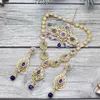 Pendant Necklaces Sunspicems Gold Color Moroccan Bride Jewelry Sets for Women Caftan Brooch Earring Set Algeria Flower 230506