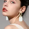 Stud Earrings Exaggerated Acrylic Geometric Trapezoidal Ladies Simple Fashion Cool Street Shooting S925 Silver Needle