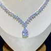 Pendant Necklaces ASNORA Classic Water Drop Crystal Necklace For Women Cubic Zirconia Bridal Set Wedding 2 Piece Jewelry X0178 230506