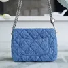 10A Espelho de luxo Uma bolsa de ombro Designer bolsa feminina clássica moda bolsa jeans mini bolsa de corrente com fivela de amor com caixa de presente original de fábrica