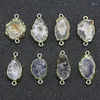 Pendant Necklaces 1PC Real Original Stone Raw Mineral Double Hole Connector Pendants Reiki Healing Geode Slice Natural Agates DIY Jewelry
