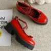 Dress Shoes Lolita Sweet Style Girls Black Red Cute Mary Janes Lovely Platform Woman Chunky Heels Pumps Big Size 43