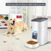 Alimentador automático para animais de estimação 4l, dispensador de comida para cães com alarme de distribuição, gravador de voz, temporizador programável, alimentador de gatos até 6 refeições