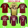 2013 2014 Retro futbol forması eski futbol forması 13 14 klasik Maglia da calcio AC MALDINI HONDA MILAN INZAGHI ROBINHO KAKA MONTOLIVO EL SHAARAWY BALOTELLI