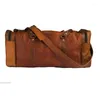 Duffel Bags Vintage lederen bagagetas voor herenreizen Europese en Amerikaanse modetrend handtas