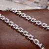 Hele OEM 925 Srebrny łańcuch męski Naszyjnik sześcio-słowowy grawerowany mantra zapięcie tajskie srebrne mody punka vajry tłucz srebrny łańcuch