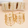 Strand Go2boho em pulseiras de contas banhadas a ouro para mulheres jóias de amizade de verão letra A-Z Charme Design de pérolas de água doce