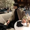 Herrjackor 2023 Våren och hösten khaki svart kappa varm mode casual blixtlås jacka mäns gata bär koreansk lös vintage stil