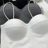 Débardeurs pour femmes Sous-vêtements sans couture avec coussin de poitrine Caraco en forme de V Bretelles fines Rayé Bralette Lingerie Une pièce Tube Tops