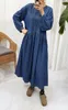 Robes décontractées Lazy Oaf Loose Denim Maxi Robe O-Cou À Manches Longues Une Ligne Vintage Printemps 2023 Coréen Robe De Mujer Grande Fat Sukienka