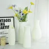 Vazen Noordse bloem vaas moderne witte plastic pot mand opslagfles voor bloemen huis woonkamer decor ornament