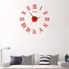 Horloges murales numéro bricolage acrylique horloge sans poinçon montre silencieuse Design moderne miroir autocollants salon décor à la maisonhorloges murales