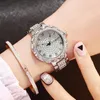 Wristwatches Gold Tricolor Quartz Watch Fashion Casual Set Steel Band Gypsophila Ladies Watches Rome Luxury Drop A3554