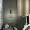 Pendellampor grön nordisk restaurang hängande ledljus modern enkelhet gratis kombination diy stil droplight sovrum säng lampa