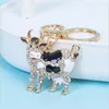 Keychains Lovely Creative Crystal Cow Keychain for Women Car Key Ring Female Bag Pendant Accessories Charm smycken Friend Gift