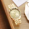 Lady Gold Diamond Business Fashion Waterproof Quartz Women Wristwatches Manufacturers Directly Supply Diamond Inlaid Watches