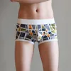 Underbyxor män underkläder sexig mini boxer shorts skriva ut låg midja mäns penispåse boxare stammar underkläder hombre cuecas neu