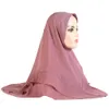 Einfacher großer muslimischer Hijab Amira zum Anziehen islamischer Schal Kopftuch Ramadan Pray Hats Kopfbedeckung Schal Kopftuch Rüschen Turban