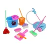 掃除機の子供のおもちゃの子供たちのほうき洗濯機ゲームバービーの誕生日プレゼントのためのミニチュアドールハウスアクセサリー家具