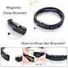 Strand Men Natural Black Lava Stone Bracelet Urn Stainless Steel Bangles Name Keepsake Cremation Jewelry For Pet Ashes