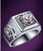 Wedding Rings gecertificeerd Solid 14K White Gold 1CT Diamond Men S Engagement Ring Anniversary Juwelen Geschenk voor man 230506