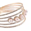 Bracelets de casamento Pulseira de pérolas de casamento Pulseira de luxo de luxo pulseira de diamante completa pulseira de diamante para mulher