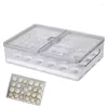 Aufbewahrungsflaschen Eierhalter für Kühlschrank 24-Slot-Behälter mit Lüftungsloch Tablett Schublade Sort