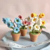 Flores decorativas feitas à mão madrugada de plantas falsas artificiais em vaso de ornamento diy decoração de bonecas de presente de decoração