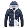 Men's Down Candy Color Parkas Hooded Jacket Men Parka 2023 Clothes And Coats Fot Male Cotton Autumn Winter Clothing