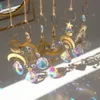 Garden Decorations 6pcs Crystal Light Collection Pendant Creative Chic Rainbow Catcher Lotus Moon Sun Window Supplies for Family Friend Gifts 230506