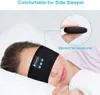 Cuffie per dormire Bluetooth Lettore musicale per lo sport Fascia sottile morbida elastica Comoda cuffia per musica senza fili Cuffie per maschera per gli occhi