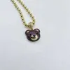 New 2023 Jewelry cute Bear Head Pendant Necklace hiphop gold beaded chain micro paved pendent shiny jewelry for women men