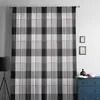 Curtain Black Grey Plaid Tulle Curtains For Living Room Bedroom Modern Chiffon Sheer Kitchen