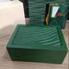 RoleS Boxes high quality Mystery green watch boxes paper bag certificate wooden men's original gift accessories submarine