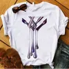 T-shirts pour femmes Hauts de vernis à ongles colorés pour femmes Funny Fashion Summer Simple Graphic