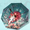 Parasol w pełni automatyczny parasol UV podwójny wiatr plażowy duży żeński krem ​​przeciwsłoneczny deszcz i słońce Składający mocny parasol