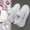 Atletiska skor 2023 Kids Pu Tennis Lovely Girls Princess Casual Children Running Sneakers Fashion School paljetter Pink/White