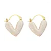 Hoop örhängen Vintage Oil Droping Heart Earring for Women Girl Trend Jewelry Dropship